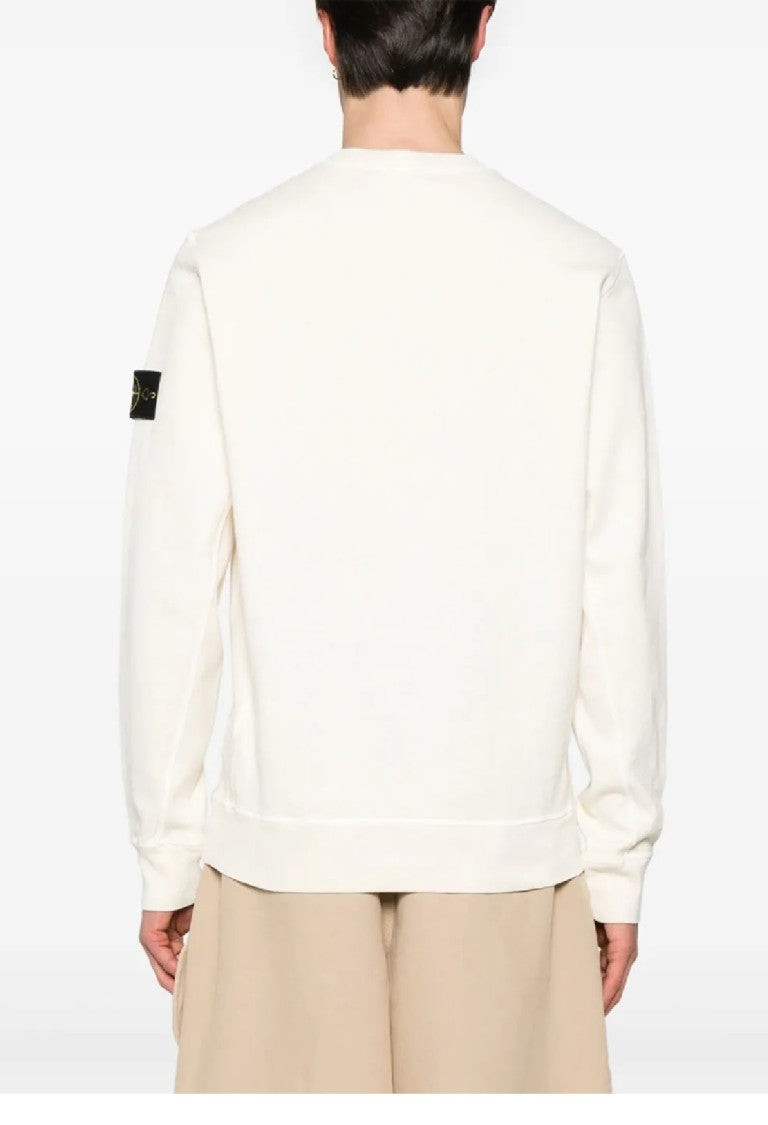 Stone Island White Cotton Sweatshirt