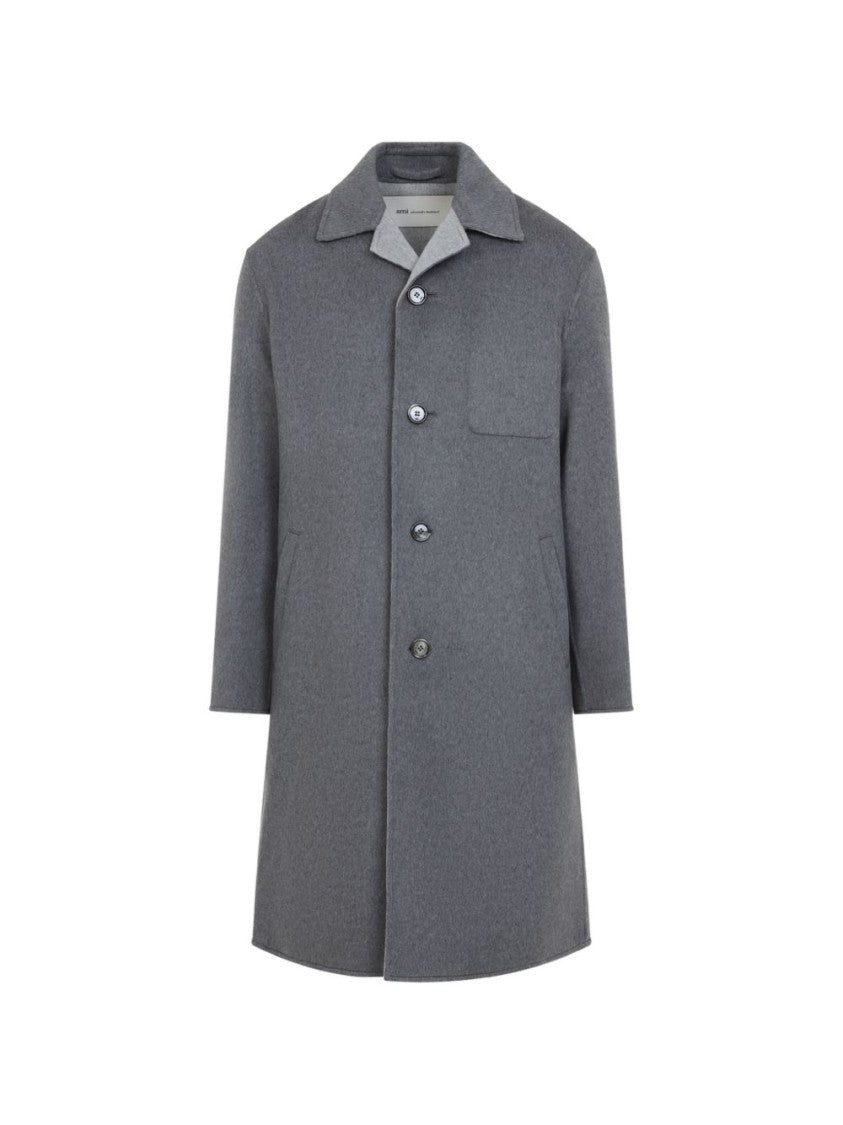 Ami Paris Minimalist Mid-Length Coat