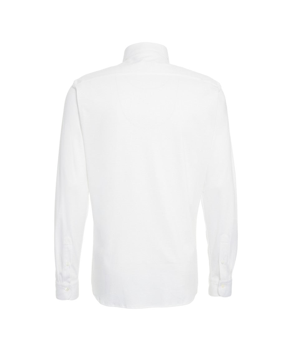 Guglieminotti Long Sleeve White Shirt With Kent Collar And Buttoned Cuffs