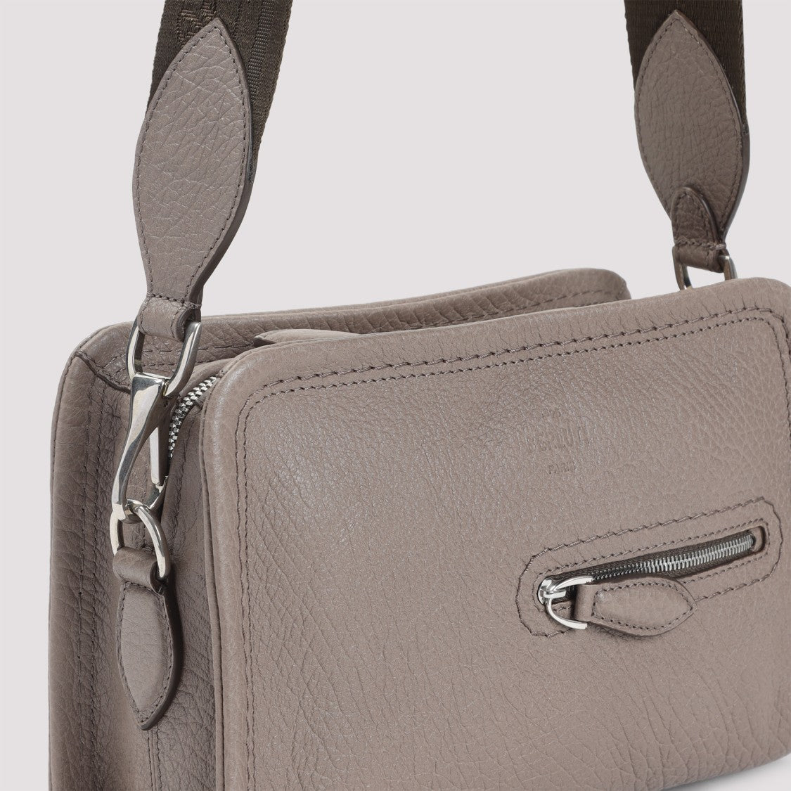 Berluti Grey Grained Leather Shoulder Bag