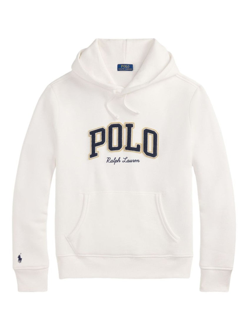 Polo Ralph Lauren Classic White Hoodie With Drawstring And Kangaroo Pocket