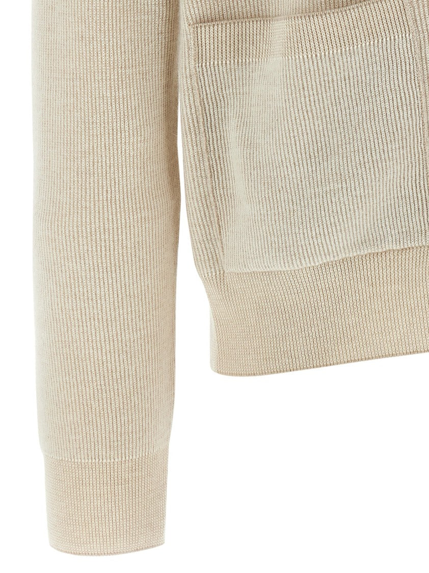 Brioni Ribbed Cashmere And Merino Wool Blend Cardigan