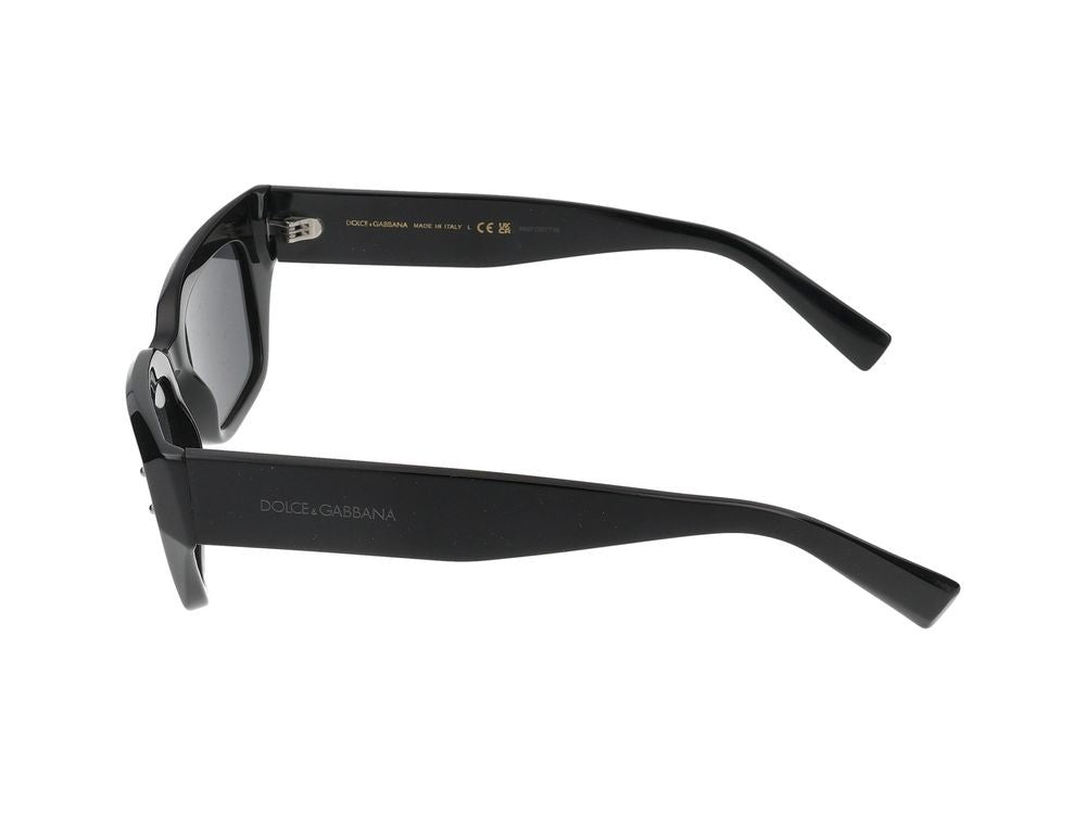 Dolce & Gabbana Classic Black Acetate Sunglasses With Polished Finish