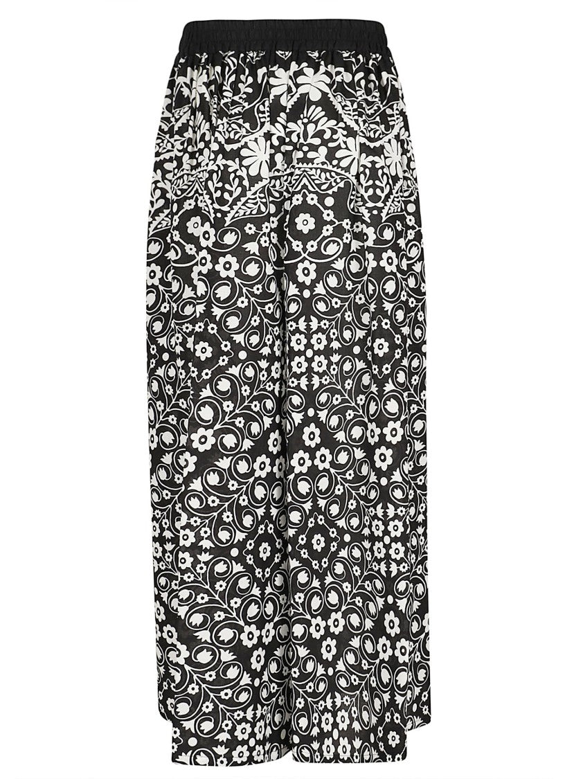 Max Mara Wide Leg Trousers With Intricate Floral And Geometric Pattern