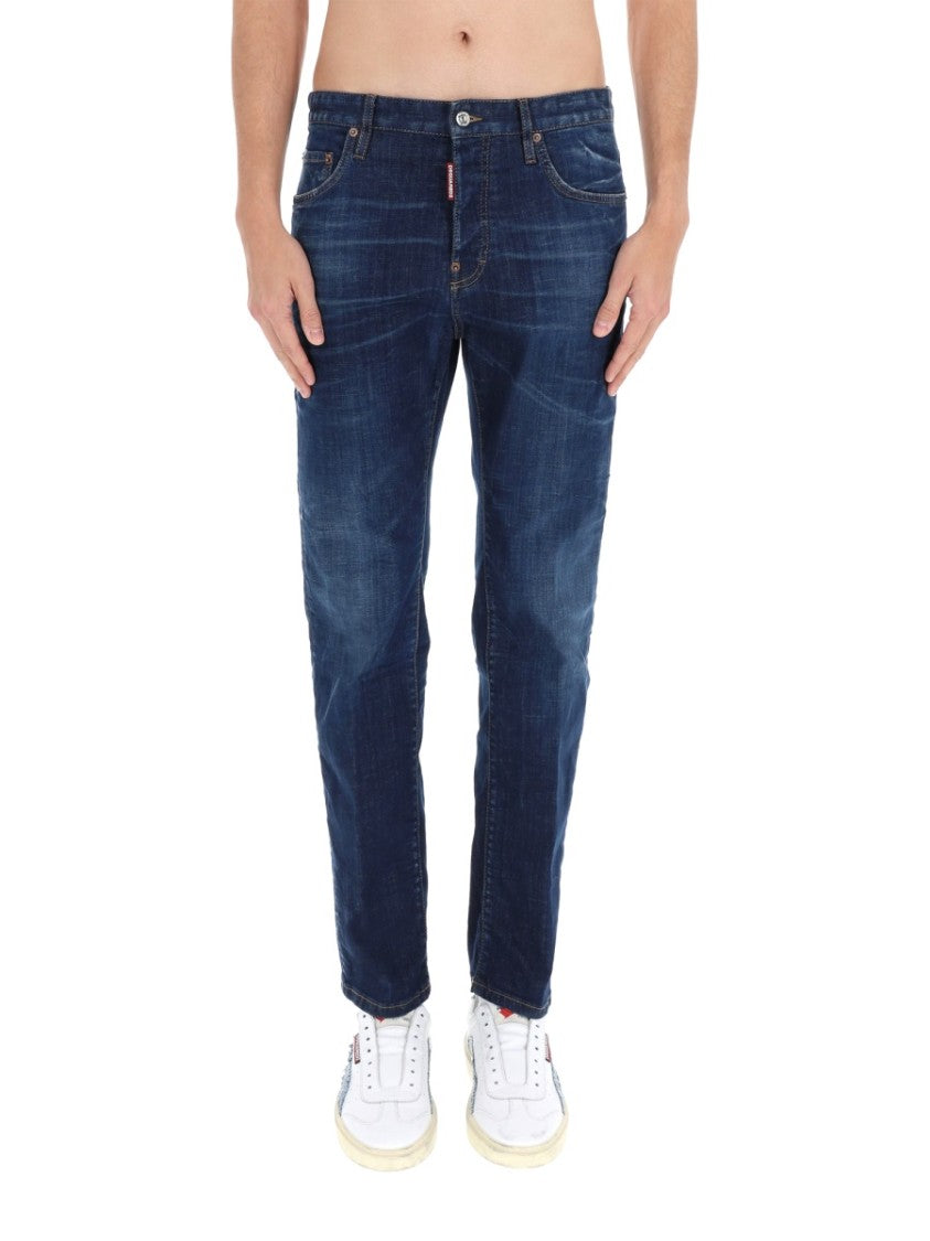 Dsquared2 Teddy Slim-Fit Blue Stretch Denim Jeans