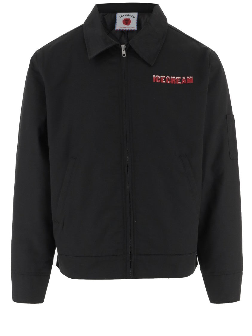 Icecream Black Drippy Quilted Nylon Jacket