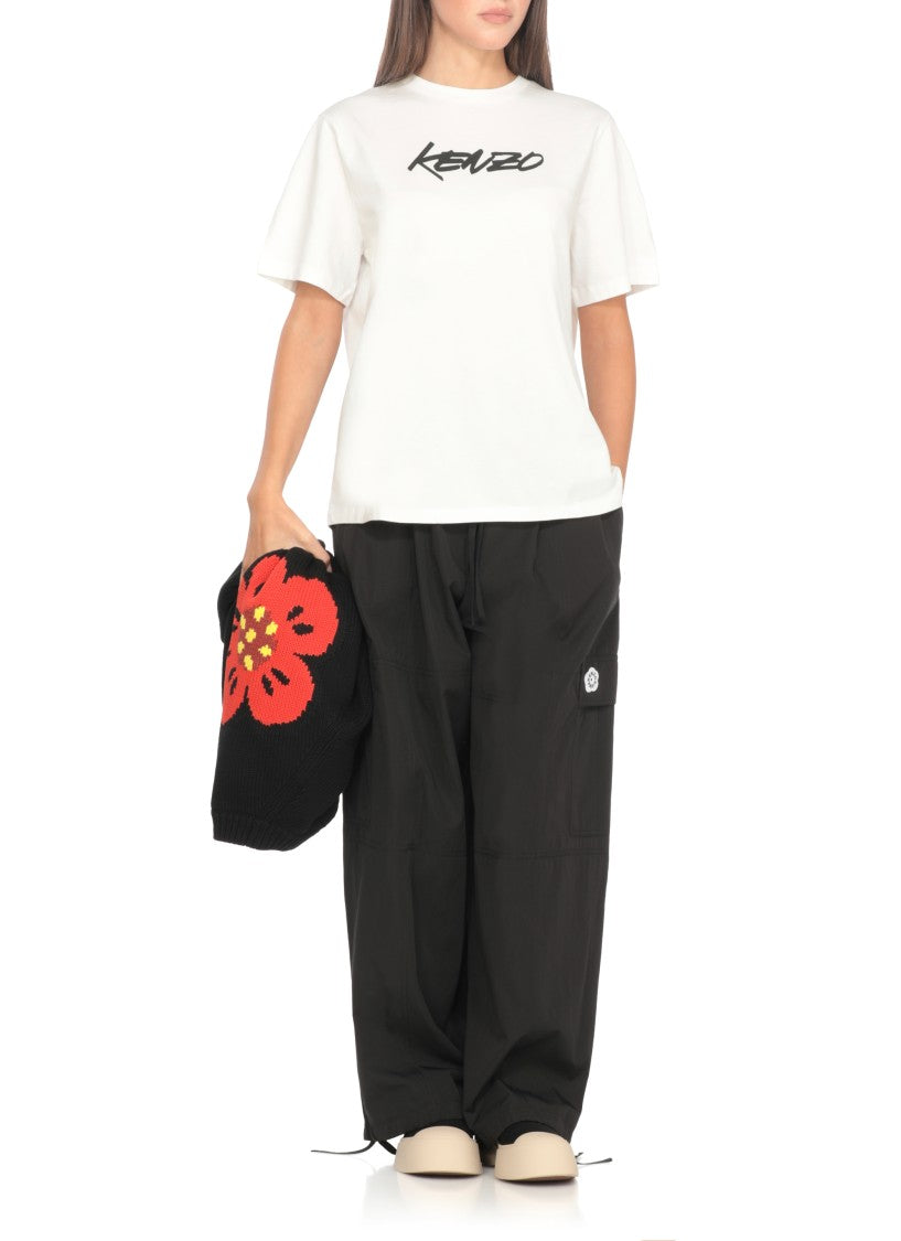 Kenzo Contrasting Print Cotton T-Shirt