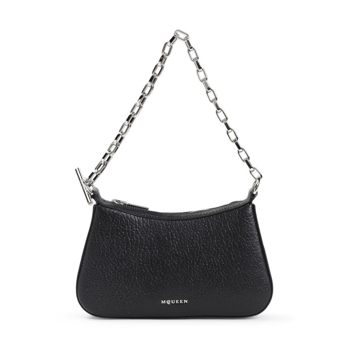 Alexander Mcqueen Black Leather Bar Pouch Mini Bag