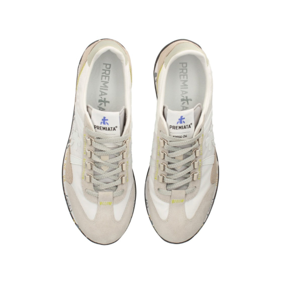 Premiata Suede And Technical Fabric White Jackyx Sneakers