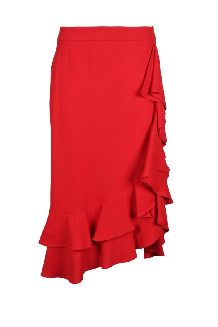 L Autre Chose Acetate Viscose Skirt - Red