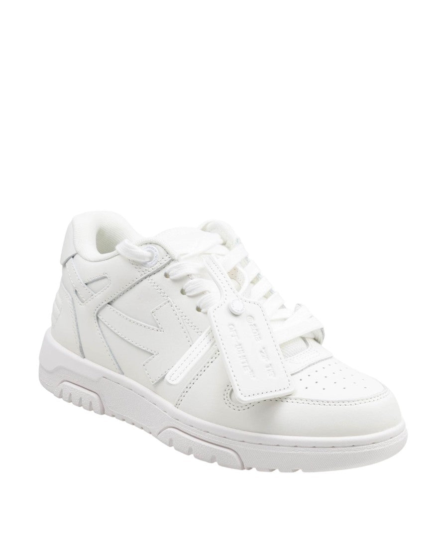 Off-White Calfskin Leather Sneakers With Distinctive Zip Tie And Arrows Motif