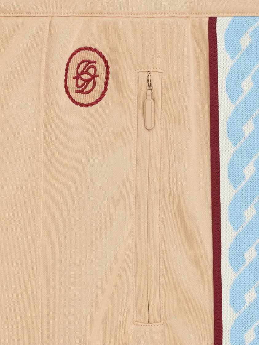 Drôle De Monsieur Beige Relaxed-Fit Sweatpants With Elastic Waistband