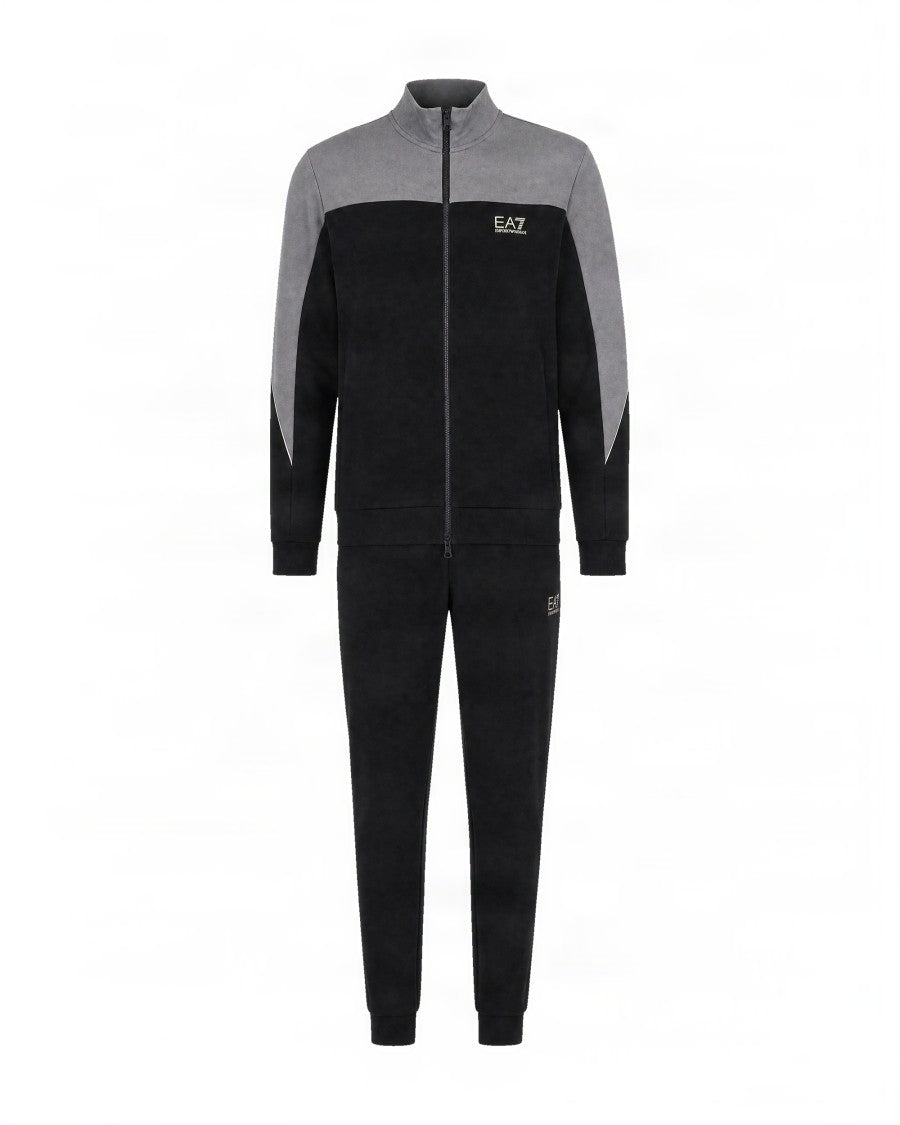 Ea7 Emporio Armani Black High-Performance Cotton-Blend Tracksuit