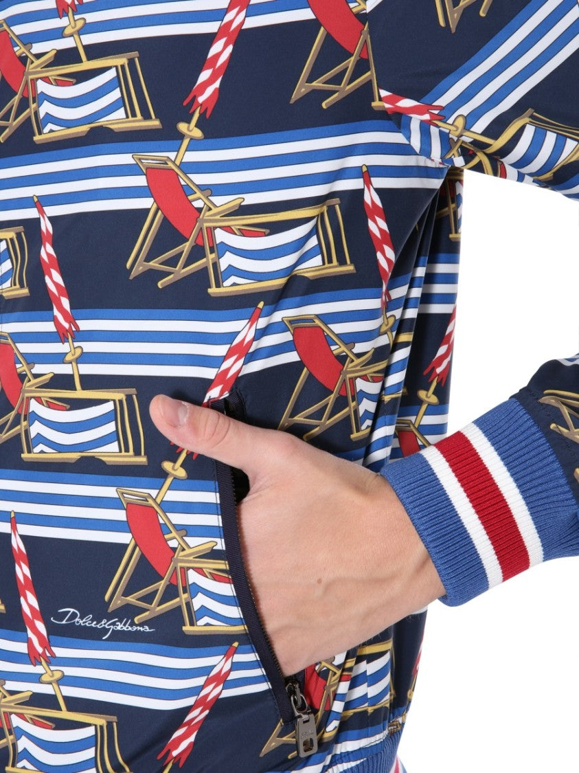 Dolce & Gabbana Navy Blue Bomber Jacket