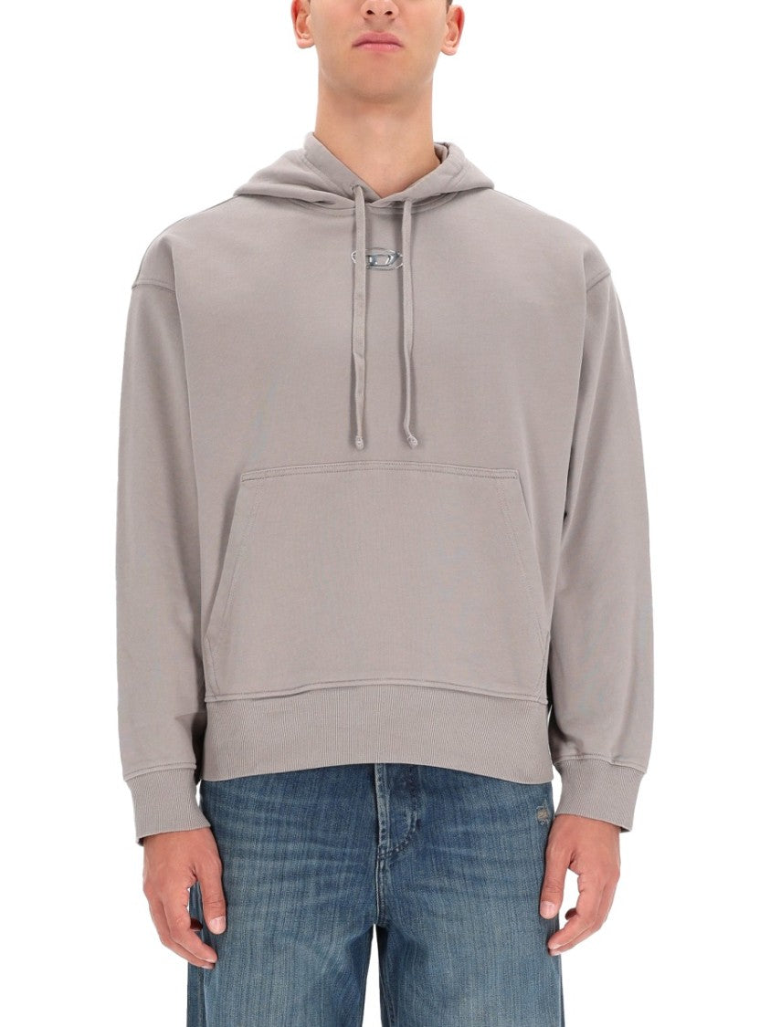 Diesel Relaxed Fit Hooded Grey Sweatshirt