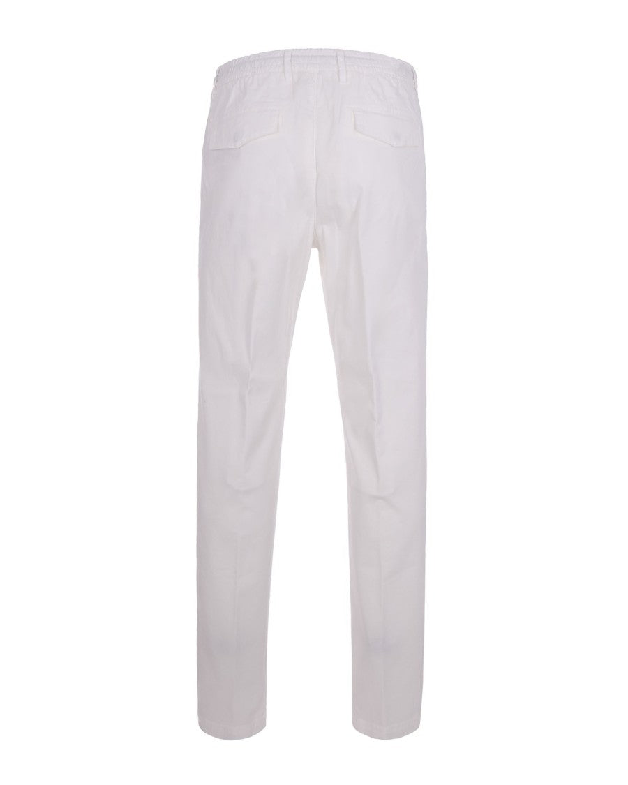 Eleventy Cotton Elasticized Front-Pleated Drawstring Casual Pants