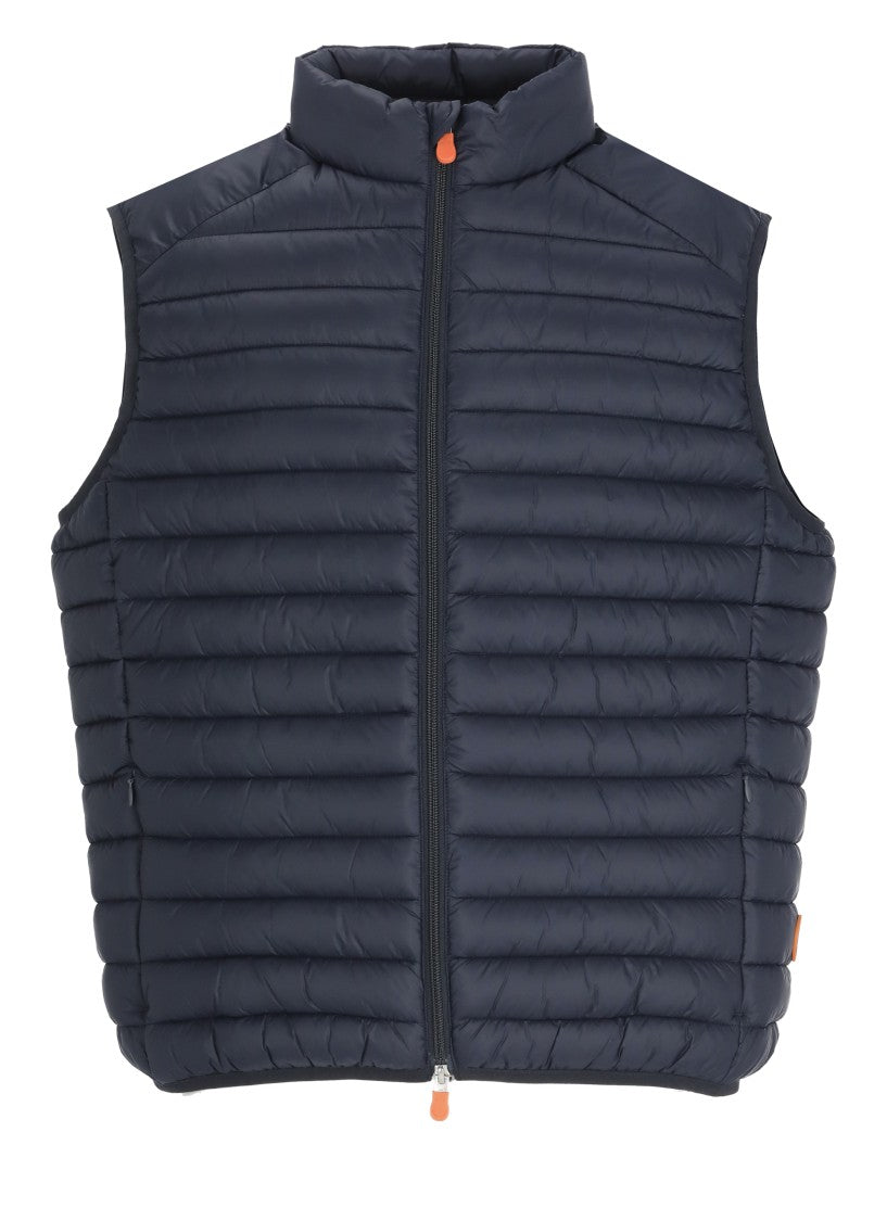 Save The Duck Blue Dave Padded Quilted Sleeveless Vest