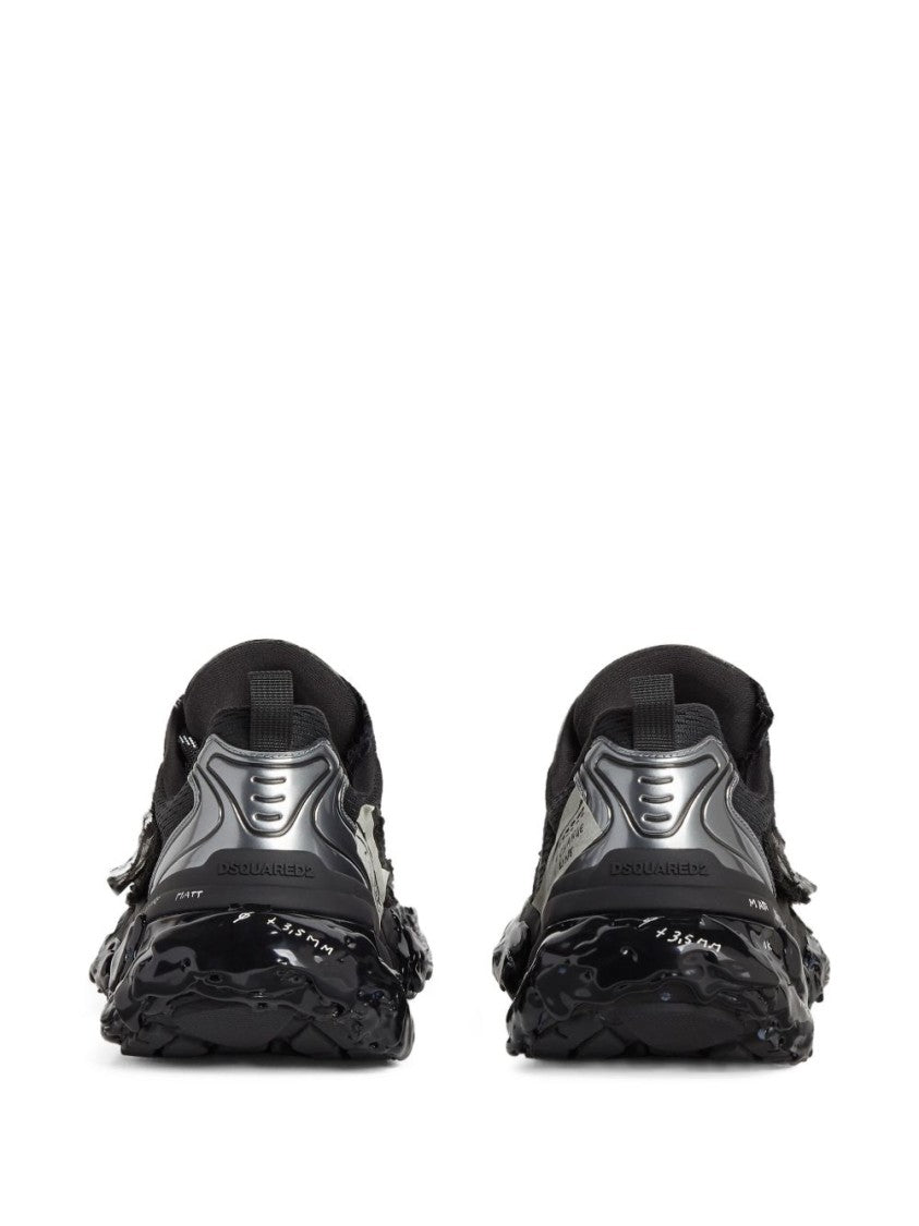 Dsquared2 Black And Grey Sneakers With Sculptural Design