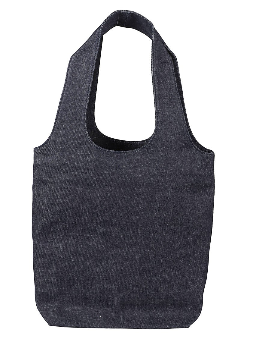 A.P.C. Ninon Medium Navy Blue Tote Bag With Contrast Logo