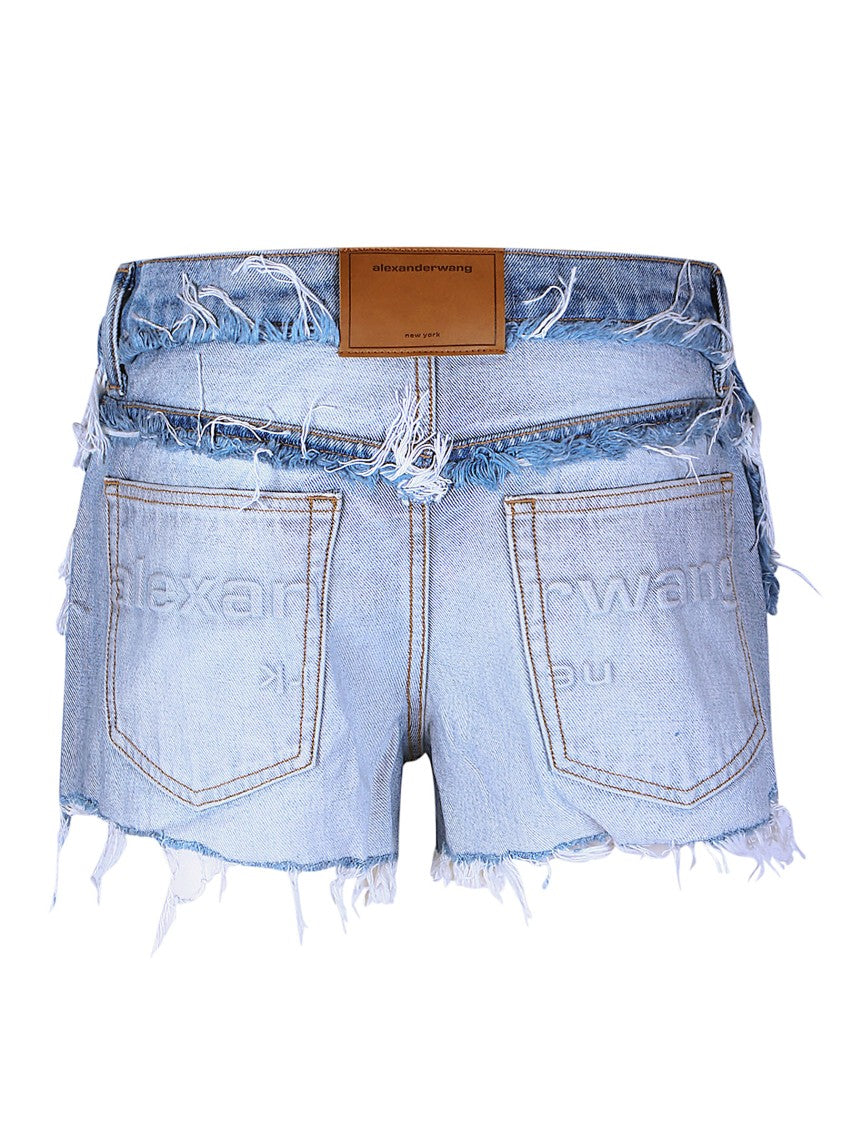 Alexander Wang Inverted Mid Rise Denim Shorts