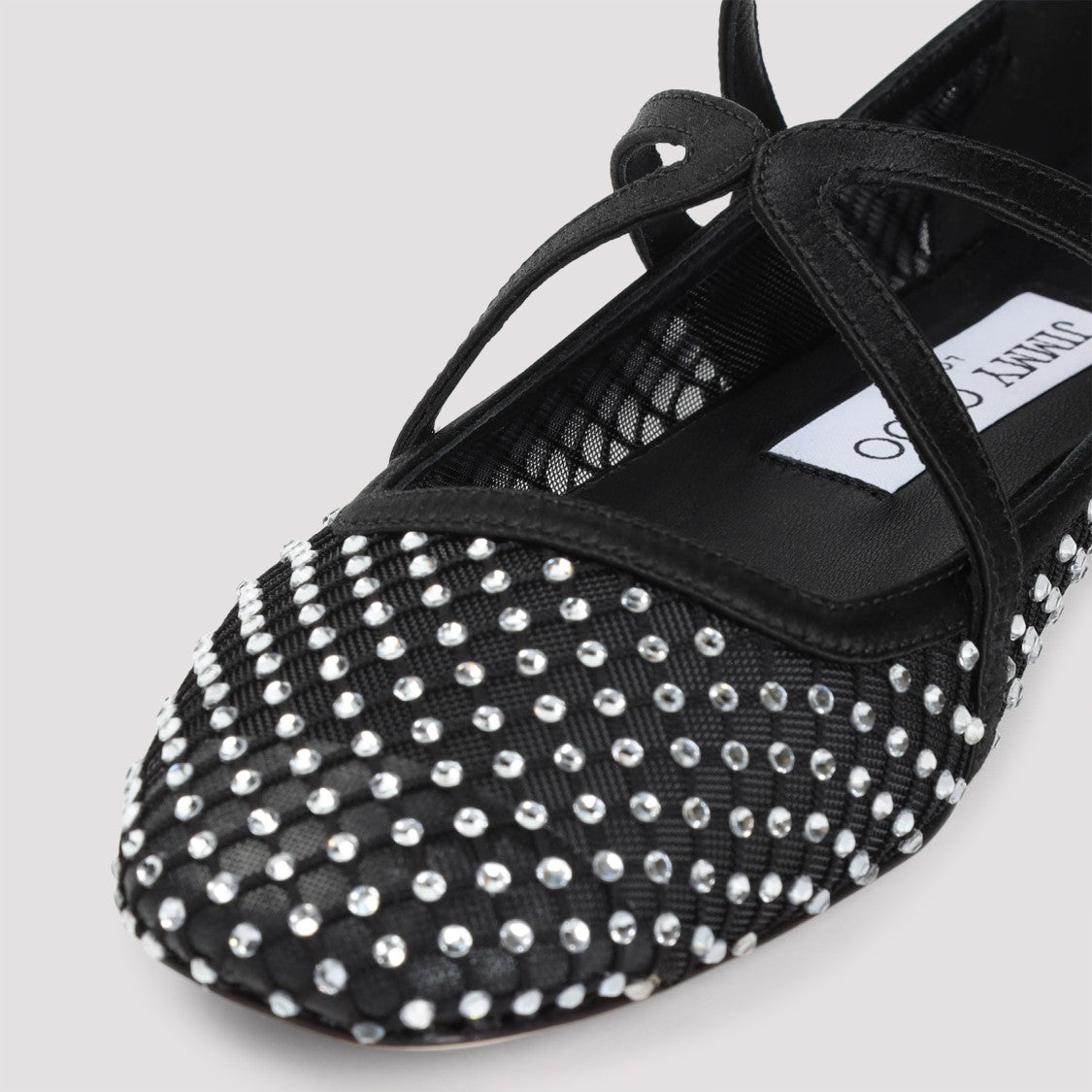 Jimmy Choo Black Mesh Ballerinas