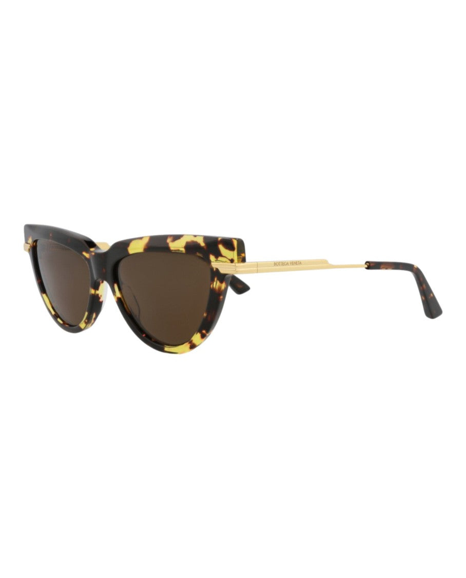 Bottega Veneta Cat Eye Sunglasses In Recycled Acetate With Tortoiseshell Pattern