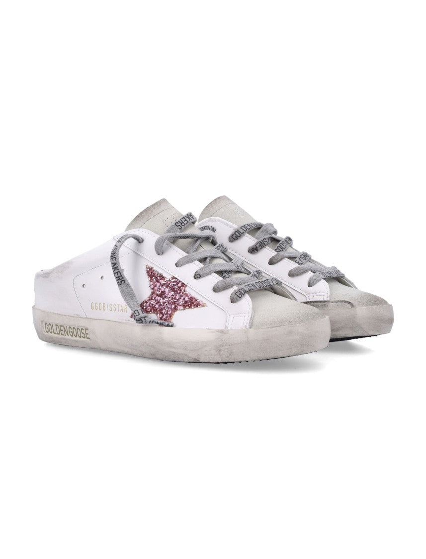 Golden Goose Distressed Slip-On Sneakers With Glittery Star Detail