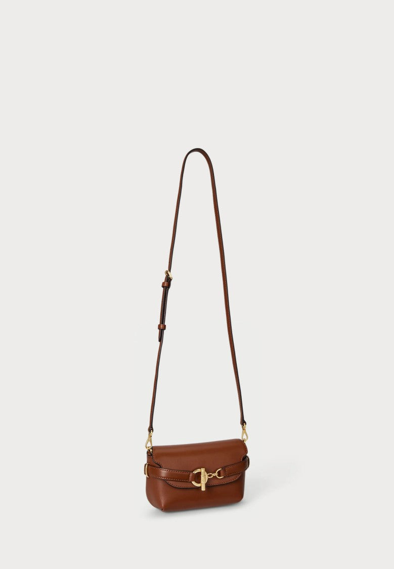 Lauren Ralph Lauren Brown Natural Smooth Leather Crossbody Bag