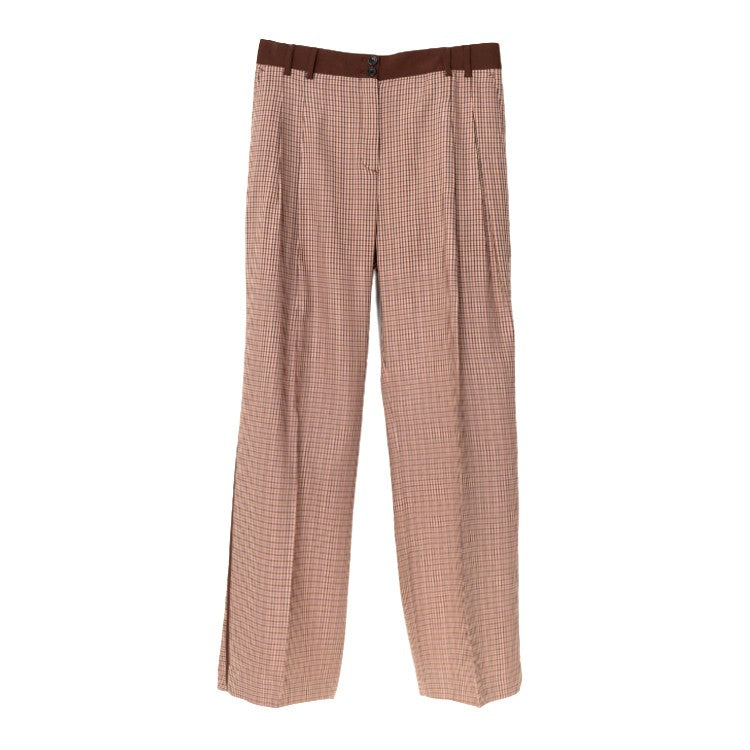 Paul Smith Regular Fit Check Pattern Pants With Contrasting Waistband