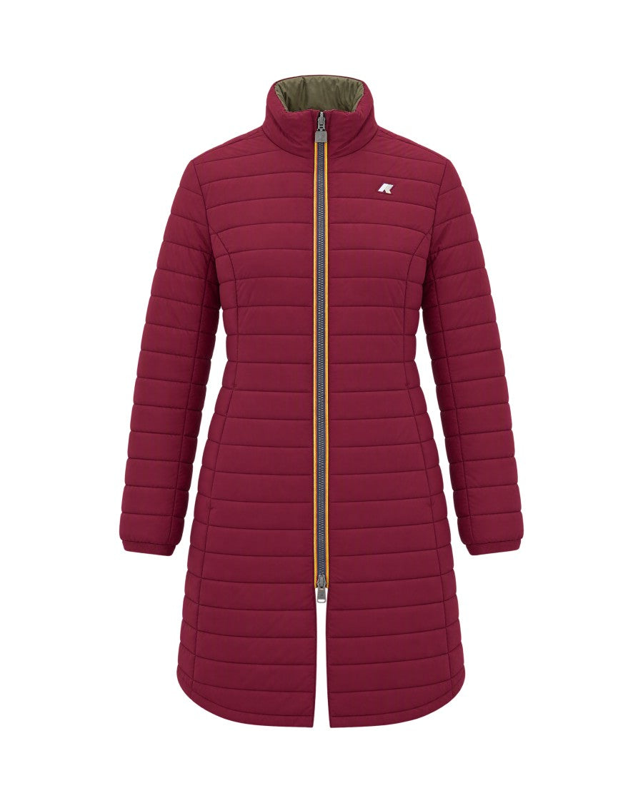 K-Way Long Tailored Jacket With Quilted Inner Layer And Belted Waist