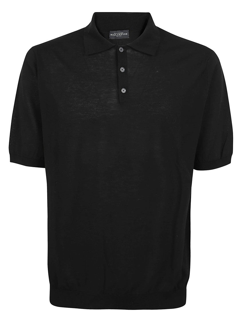 Ballantyne Black Cotton Polo Shirt
