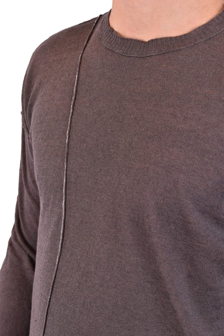 Isabel Benenato Brown Knitwear Diagonal Seam Relaxed Fit