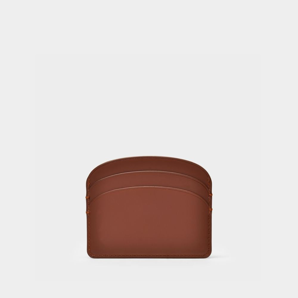 A.P.C. Demi-Lune Card Holder - Hazelnut - Leather
