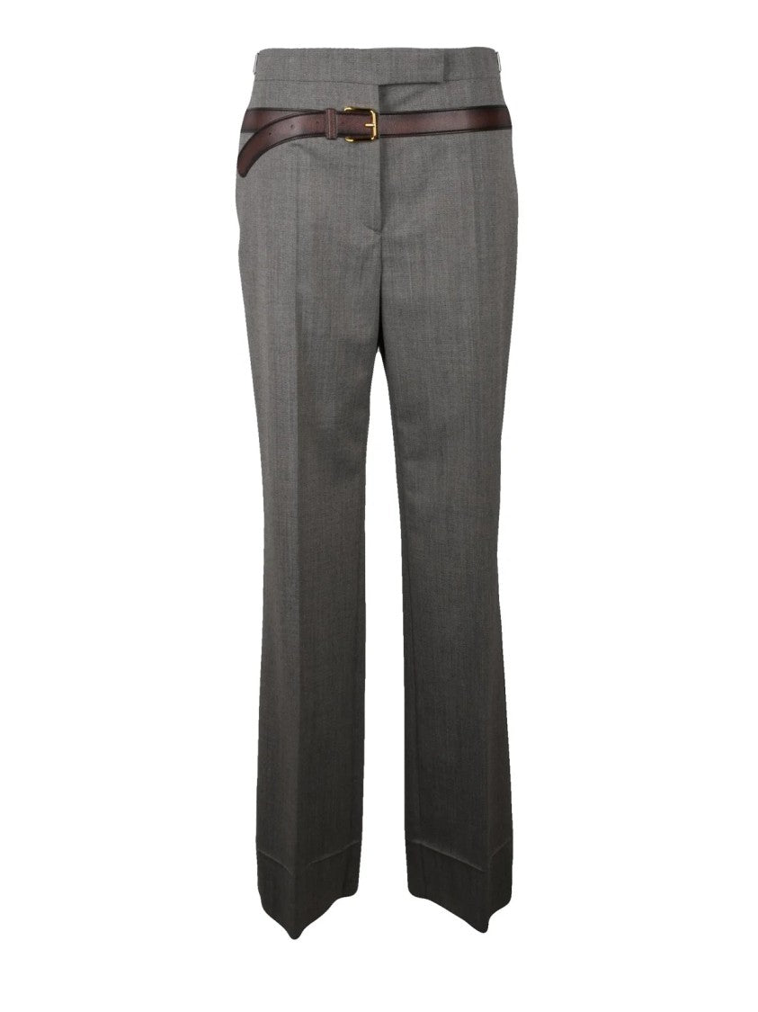 Prada Tailored Grey Trousers With Subtle Crease