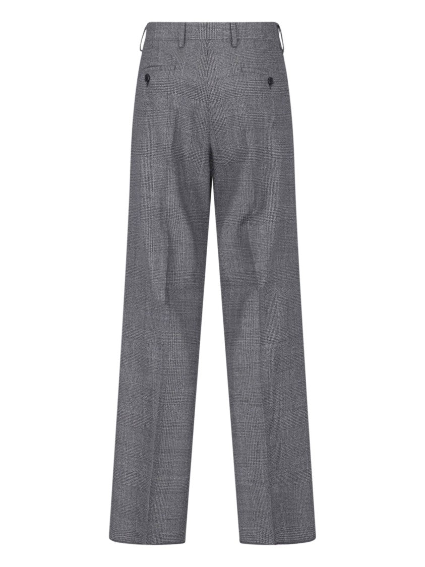 Lardini Grey Virgin Wool Straight-Leg Pants