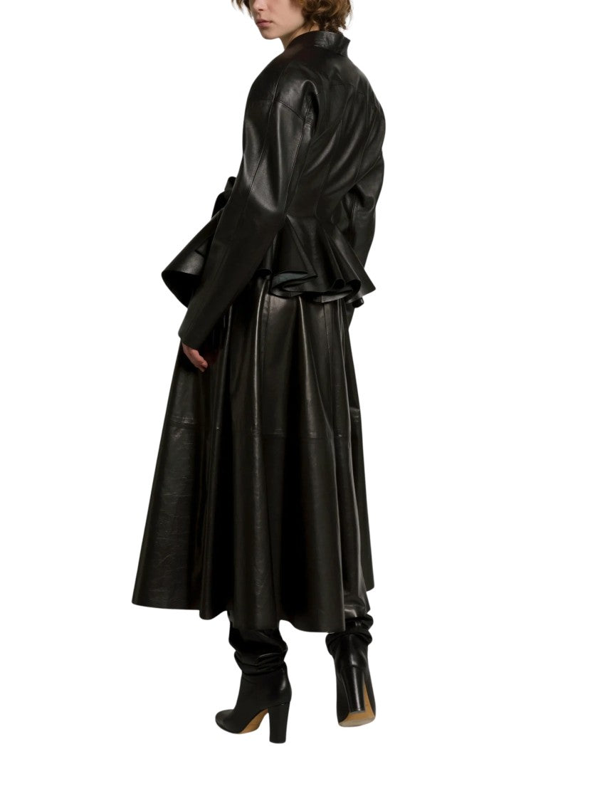 Alberta Ferretti Fitted Bow Tie Leather Jacket