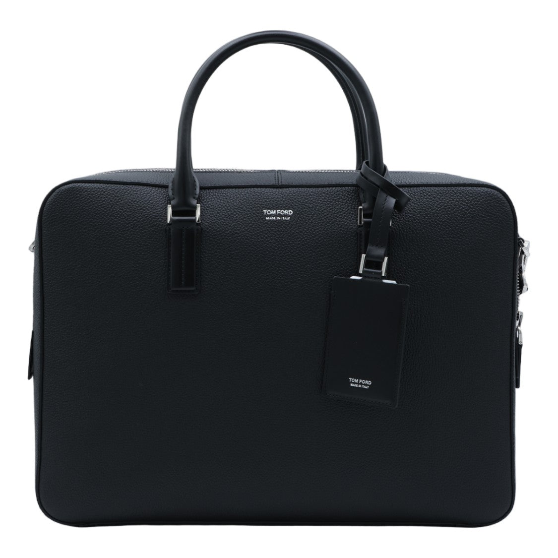 Tom Ford Structured Black Briefcase-Style Bag With Pebbled Texture