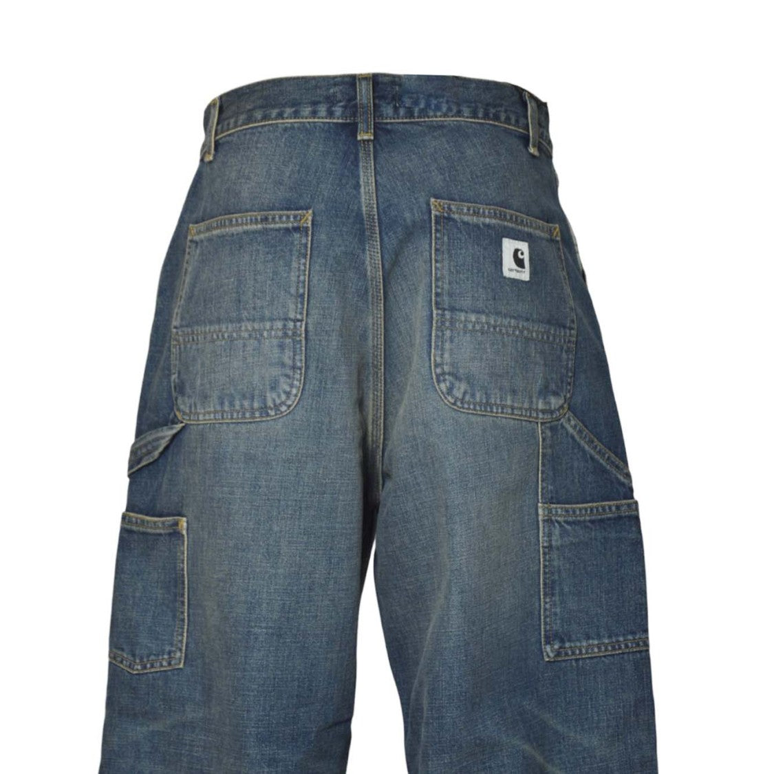 Carhartt Wip High-Waisted Wide-Leg Jeans With Vintage Wash And Utility Pockets