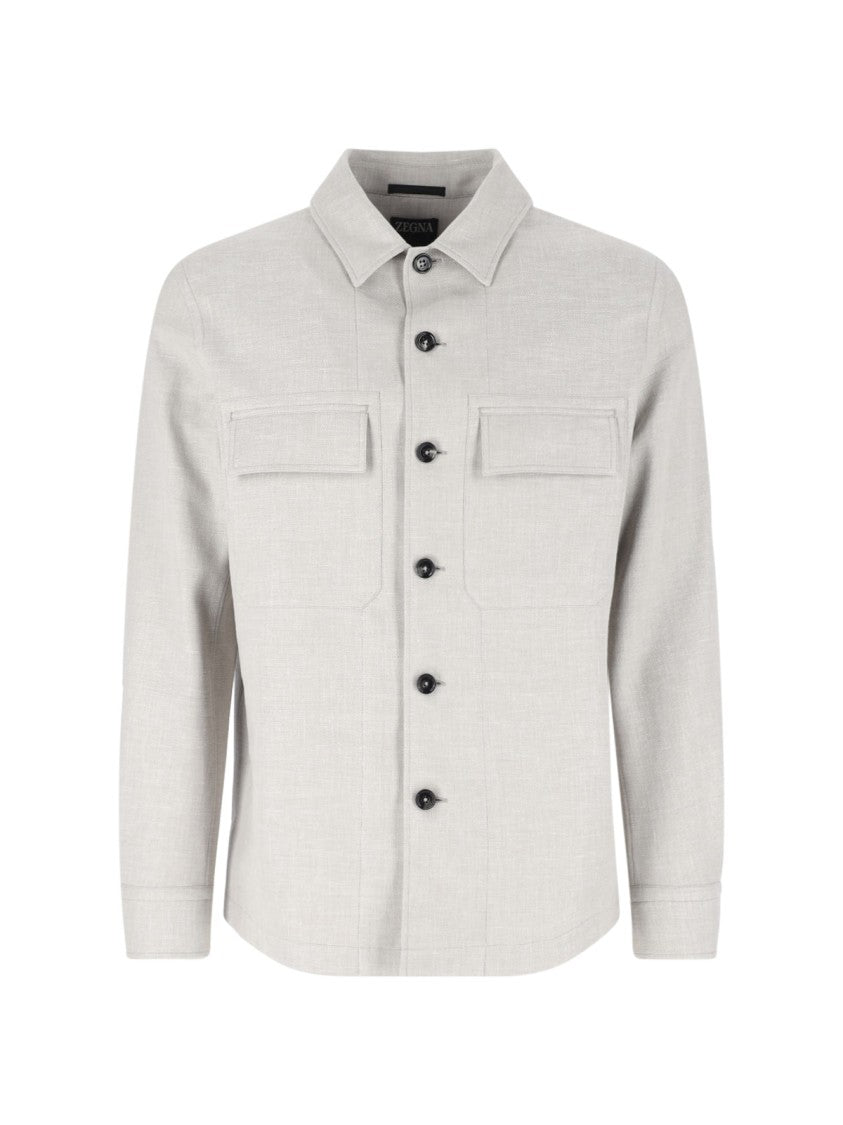 Zegna Alba' Shirt Jacket – Grey Mélange
