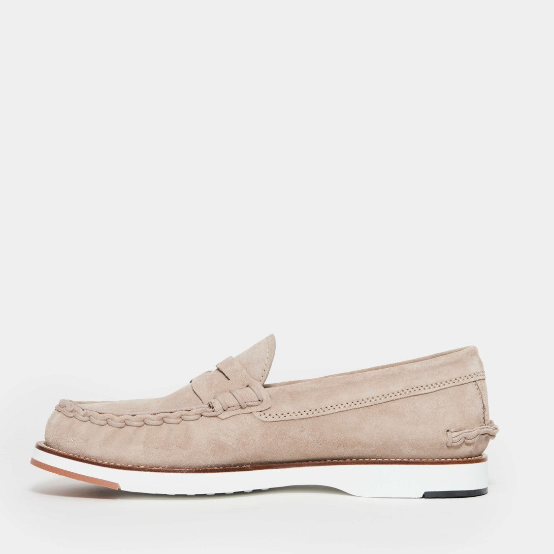 Tod's Moccasin In Beige Suede With Threading And Mask