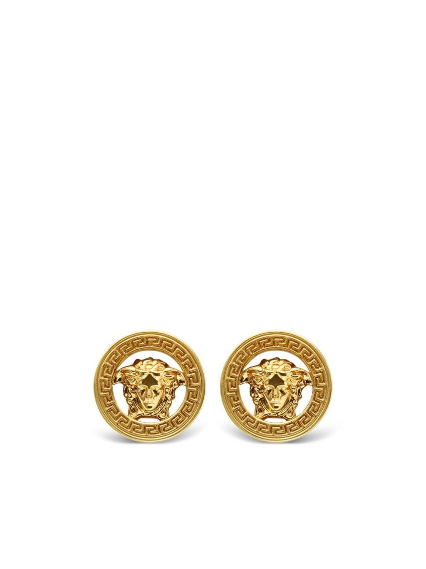Versace Gold Polished Stud Earrings