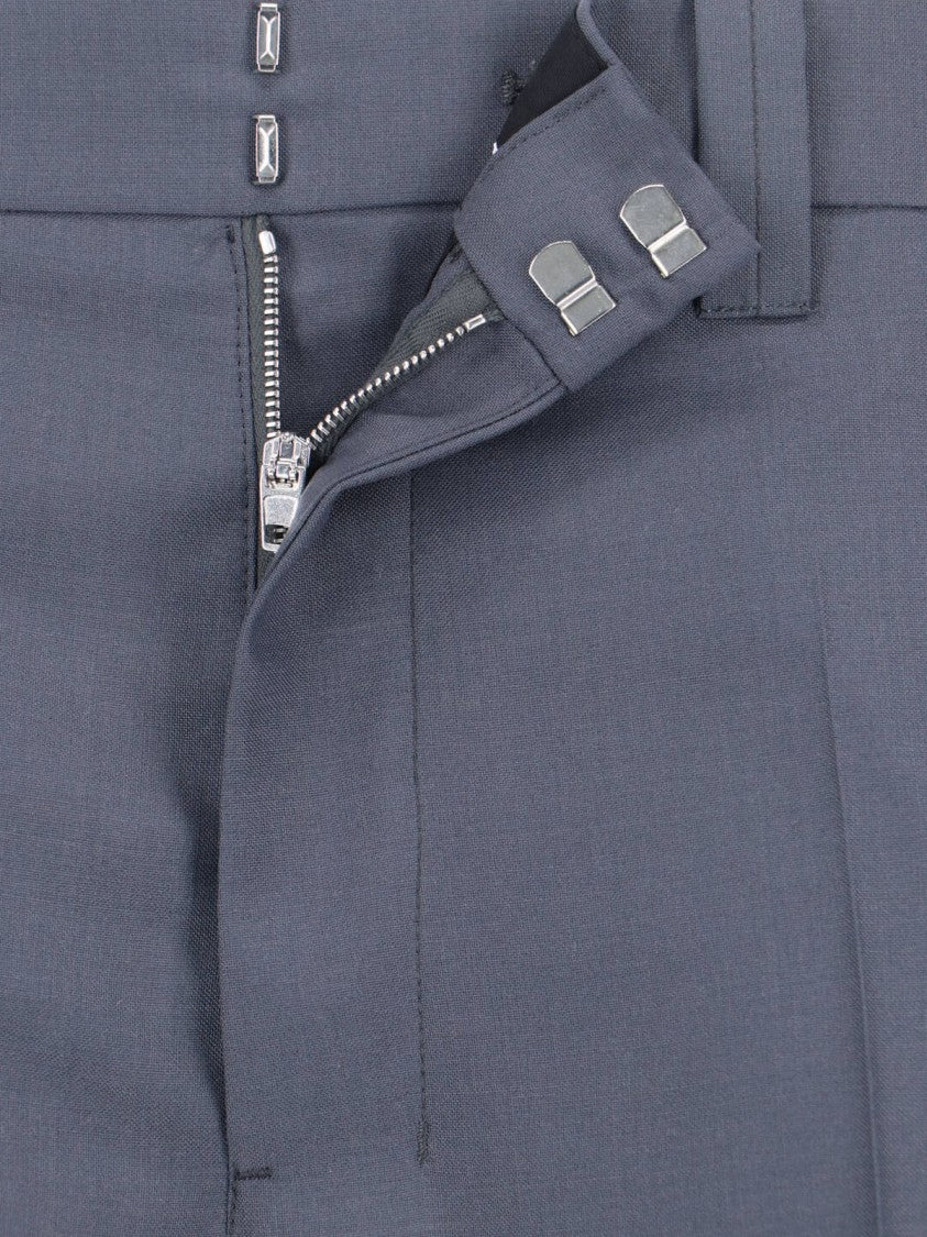 Lemaire Gray Tailored Wool Blend Straight Trousers