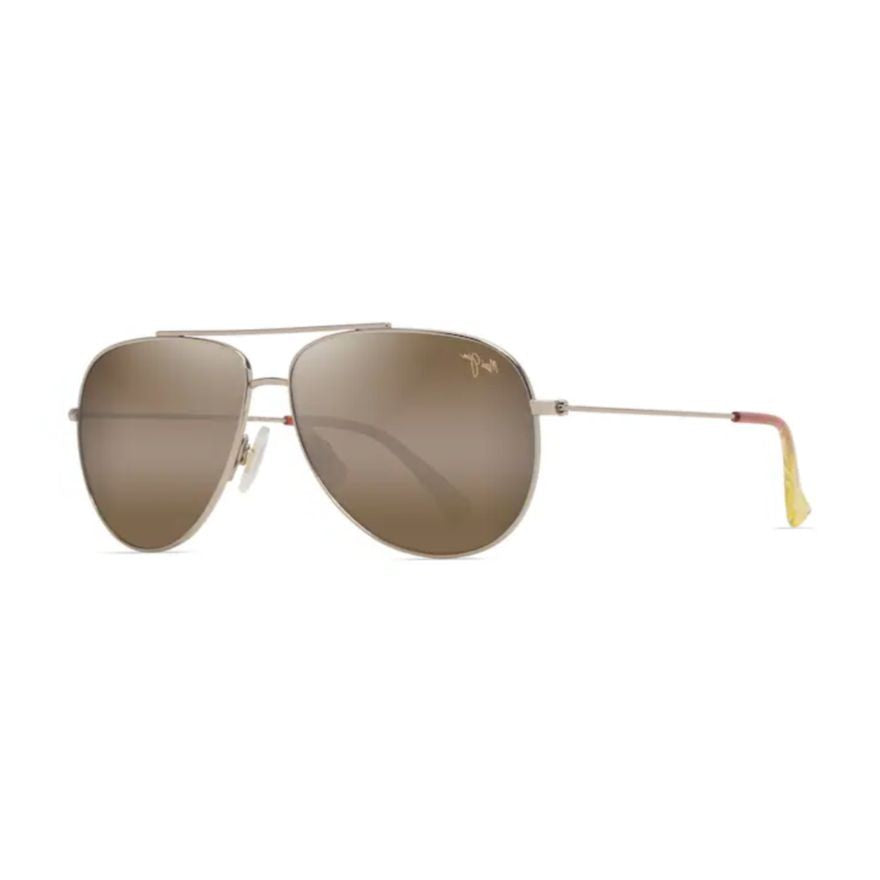 Maui Jim Hauoli Aviator Sunglasses With Gradient Lenses And Gold Accents