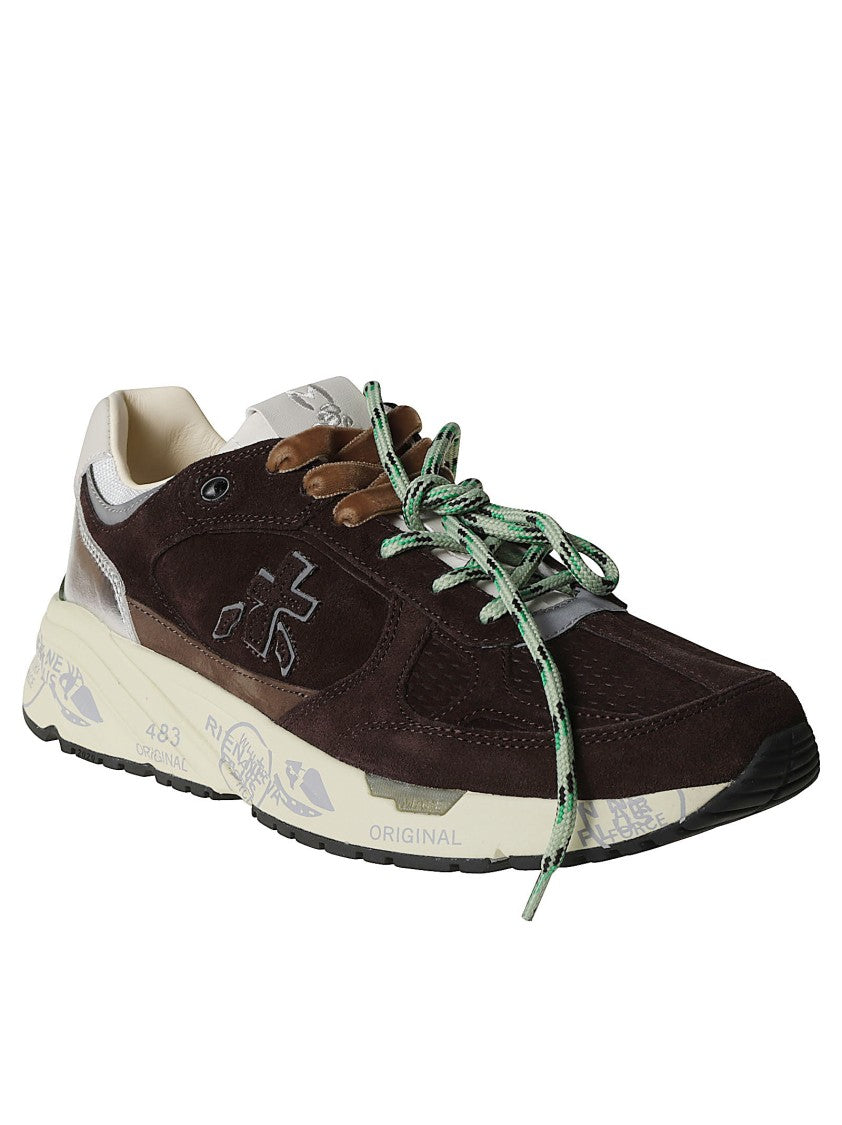 Premiata Dark Brown Mased Suede Metallic Sneakers