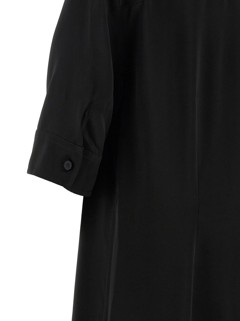 Jil Sander Fluid Viscose Long Shirt With Pointed Collar And Cuffed Sleeves