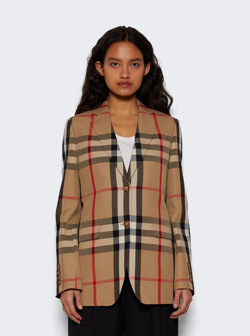 Burberry Check Wool Tailored Jacket