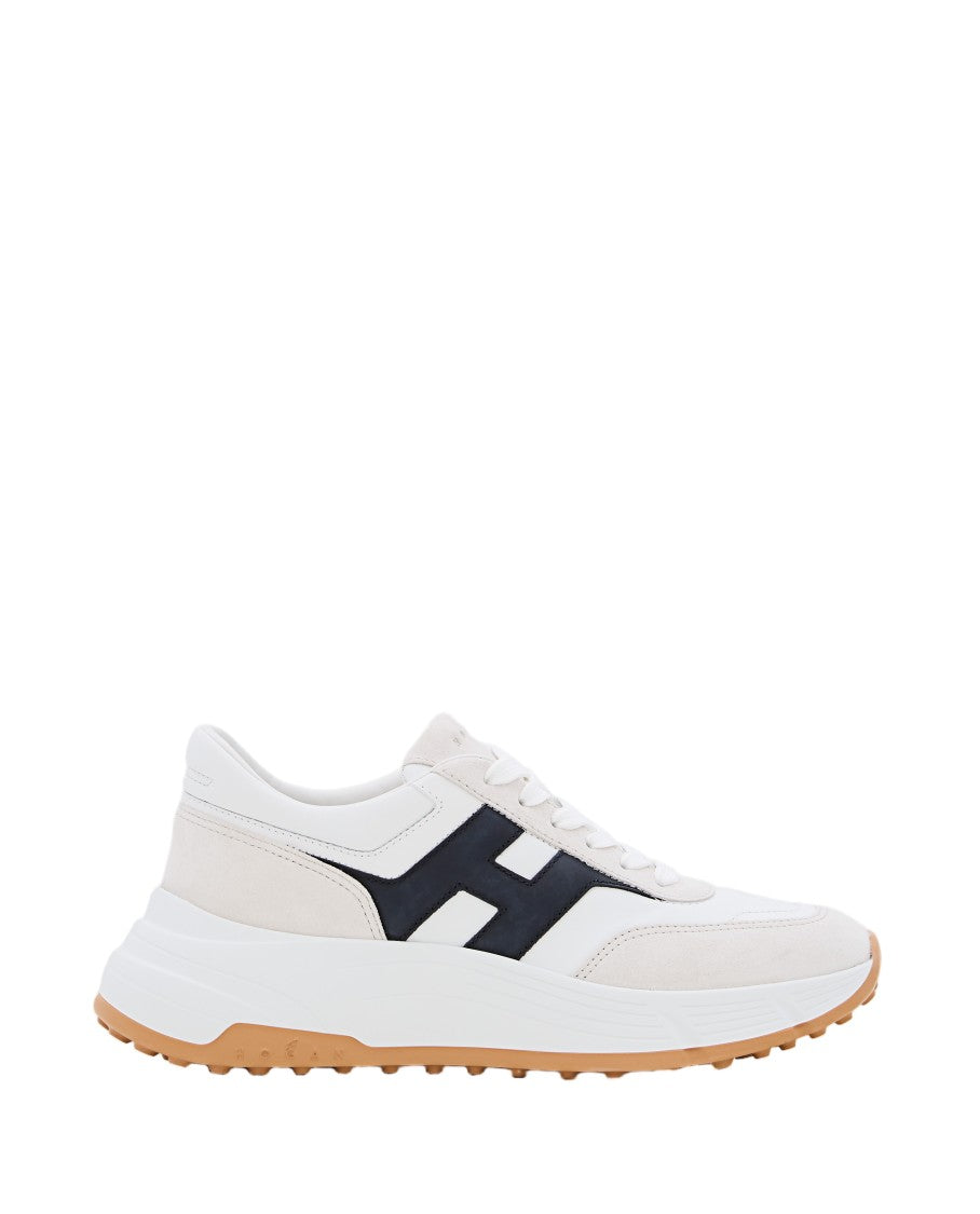 Hogan Leather Lace-Up Sneakers With Suede Accents And Bold Logo Detail