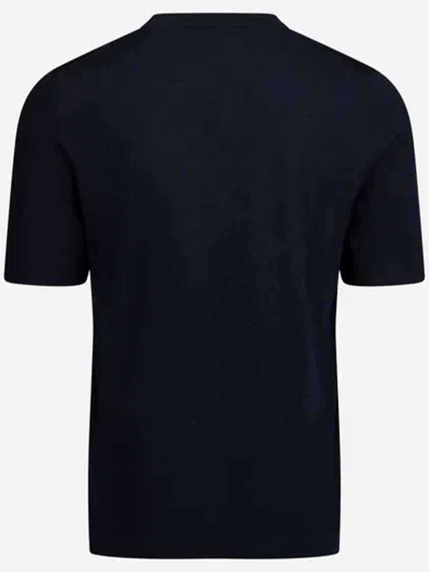 Gran Sasso Blue Paricollo Crew Neck Wool Top