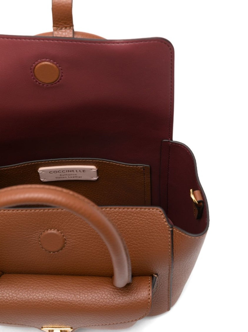 Coccinelle Textured Leather Shopper Bag With Gold-Tone Clasp