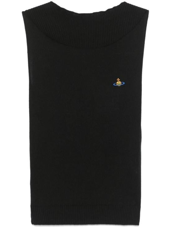 Vivienne Westwood Ribbed Neckline Sleeveless Top With Embroidered Detail